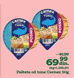 Pašteta od tune Carnex 50g