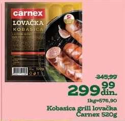 Kobasica grill lovačka Carnex 520g
