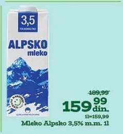 Mleko Alpsko 3,5% m.m. 1l