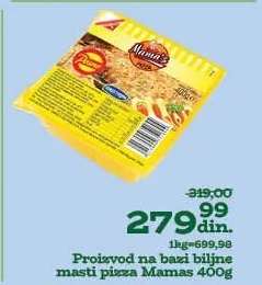 Proizvod na bazi biljne masti pizza Mamas 400g
