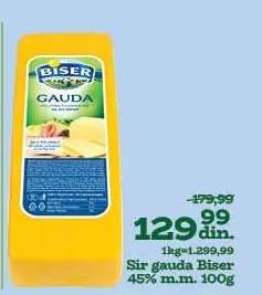 Sir gauda Biser 45% m.m. 100g