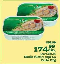 Skuša fileti u ulju La Perla 115g