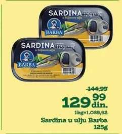 Sardina u ulju Barba 125g