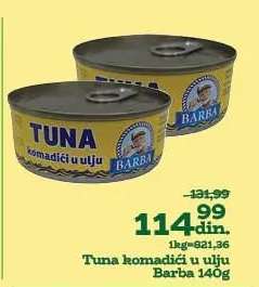 Tuna komadići u ulju Barba 140g