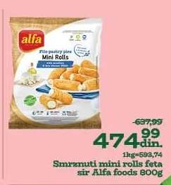 Smrznuti mini rolls feta sir Alfa Foods 800g
