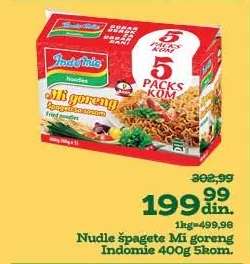 Nudle špagete Mi goreng Indomie 400g 5kom.
