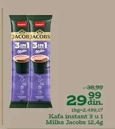 Kafa instant 3 u 1 Milka Jacobs 12,4g