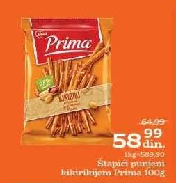 Štapići punjeni kikirikijem Prima 100g