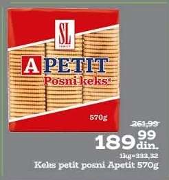 Keks petit posni Apetit 570g
