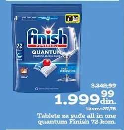 Tablete za sude all in one quantum Finish 72 kom.