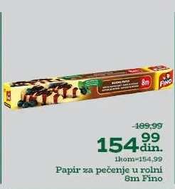 Papir za pečenje u rolni 8m Fino