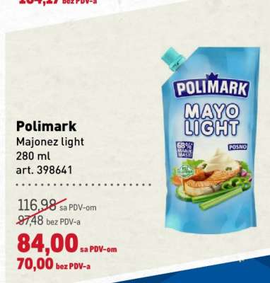 Polimark Majonez light 280 ml