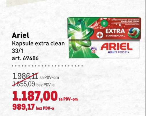 Ariel kapsule extra clean 33/1