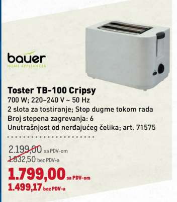 Toster TB-100 Cripsy