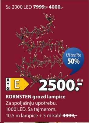 KORNSTEN grozd lampice