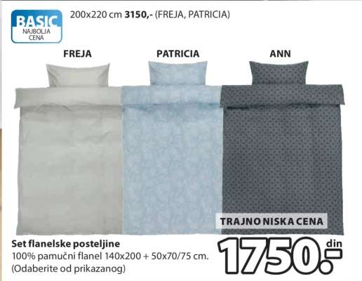 SET FLANELSKE POSTELJINE