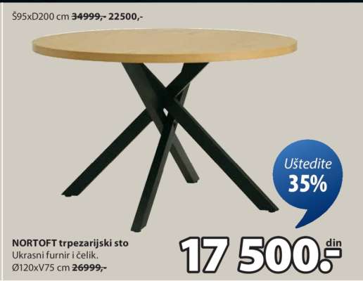 NORTOFT trpezarijski sto