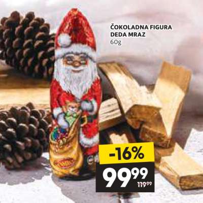 Čokoladna figura Deda Mraz