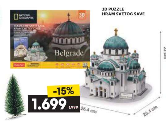 3D PUZZLE HRAM SVETOG SAVE