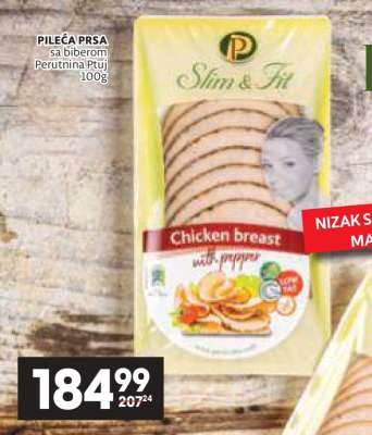 PILEĆA PRSA sa biberom Perutnina Ptuj 100g