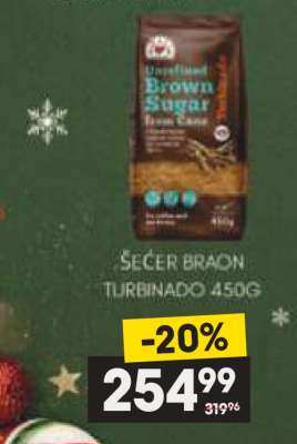 ŠEĆER BRAON TURBINADO 450G