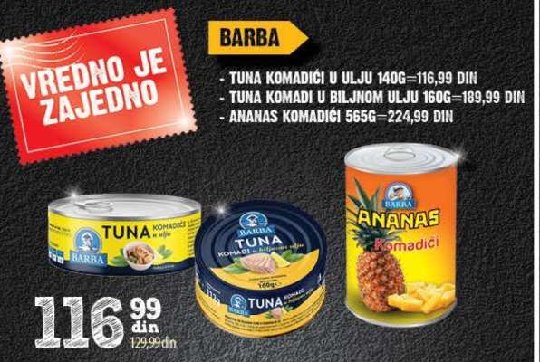 TUNA KOMADIĆI U ULJU 140G