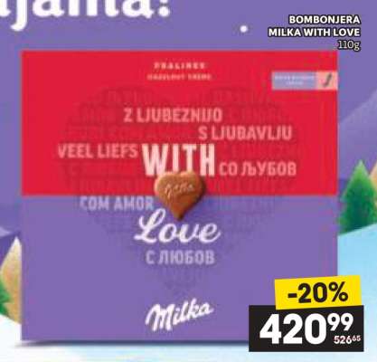 BOMBONJERA MILKA WITH LOVE