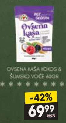 OVSENA KAŠA KOKOS & ŠUMSKO VOĆE 60GR