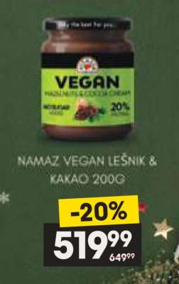 NAMAZ VEGAN LEŠNIK & KAKAO 200G