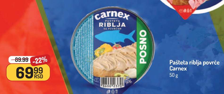 Pašteta riblja povrće Carnex