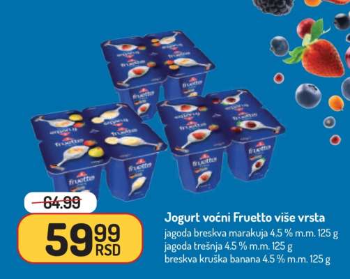 Jogurt voćni Fruetto više vrsta
