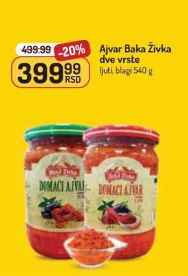 Ajvar Baka Živka dve vrste