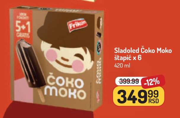 Sladoled Čoko Moko štapić x 6