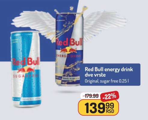 Red Bull energy drink dve vrste