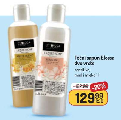 Tečni sapun Elossa dve vrste