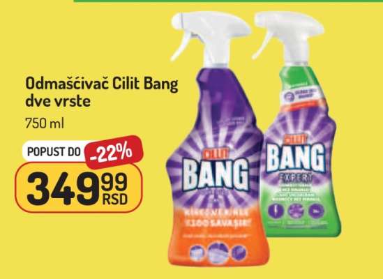 Odmašćivač Cilit Bang dve vrste