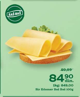 Sir Edamer Baš Baš 100g