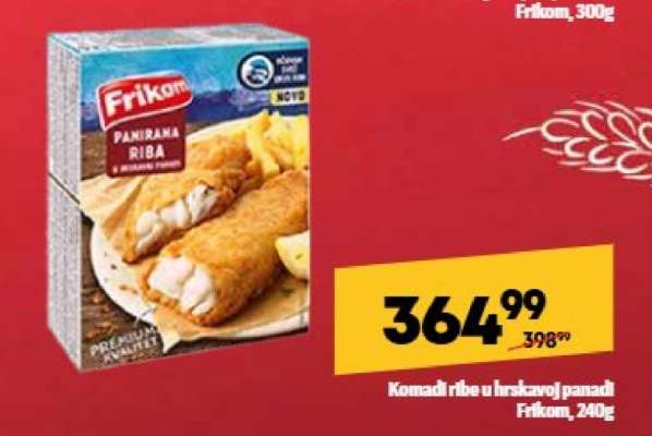 Komadi ribe u hrskavoj panadi Frikom, 240g