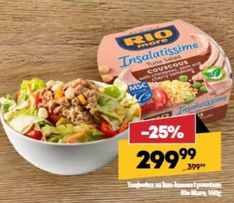 Tunjevina sa kus-kusom i povrćem Rio Mare, 160g