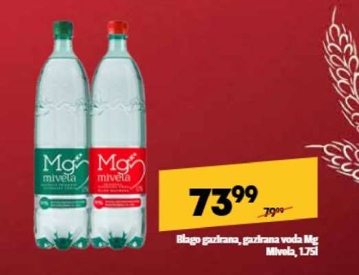 Blago gazirana, gazirana voda Mg Mivela, 1.75l