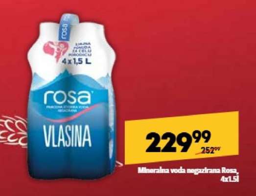 Mineralna voda negazirana Rosa, 4x1.5l