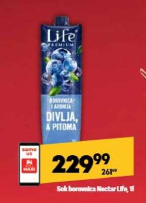 Sok borovnica Nectar life 1l