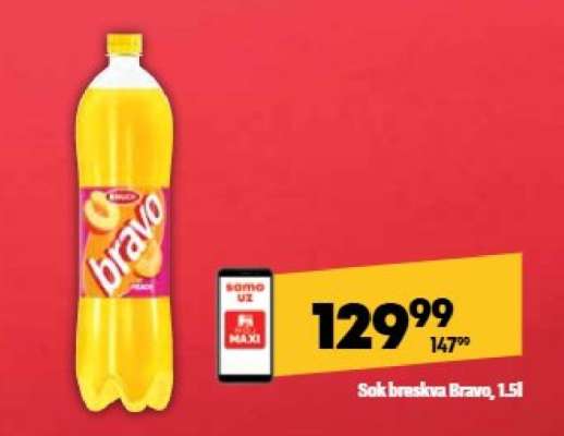 Sok breskva Bravo, 1.5l
