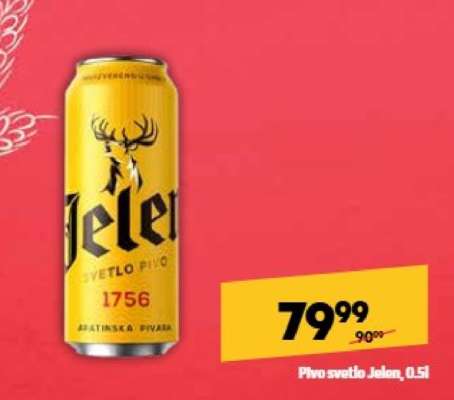Pivo svetlo Jelen 0.5l