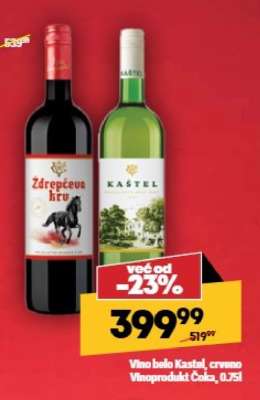 Vino belo Kastel, crveno Vinoprodukt Čoka, 0,75l