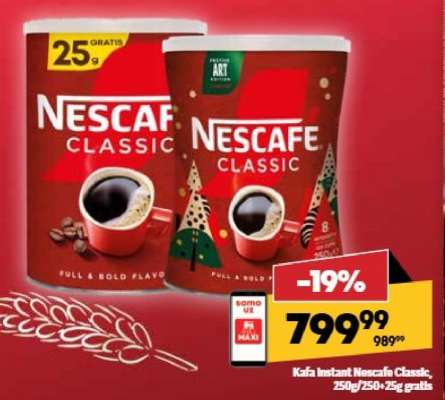 Kafa instant Nescafe Classic, 250g, 250+25g gratis