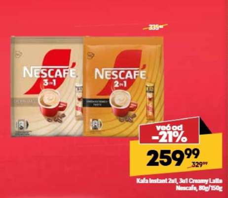 Kafa Instant 2u1, 3u1 Creamy Latte Nescafe, 80g/150g