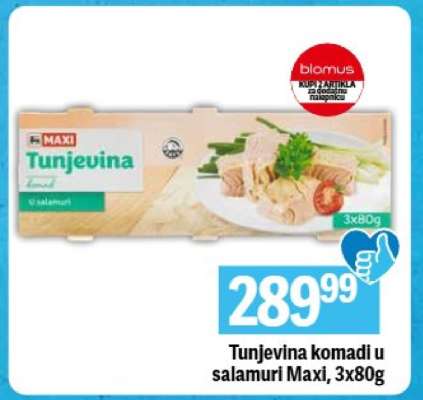 Tunjevina komadi u salamuri Maxi, 3x80g