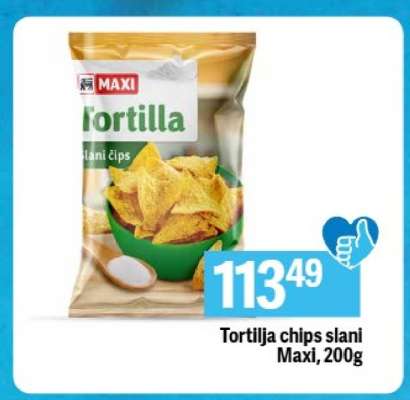 Tortilja chips slani Maxi, 200g