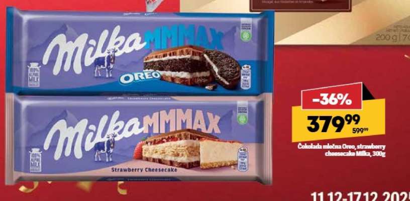Čokoláda milka Oreo, strawberry cheesecake milka, 300g